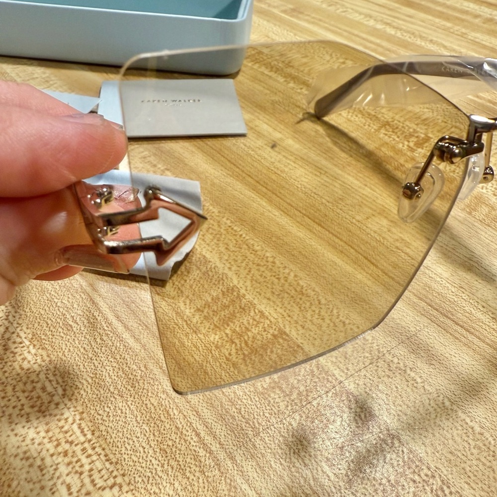 KAREN WALKER WANDERLUST CARAMEL SUNGLASSES IN CASE - Picture 11 of 13